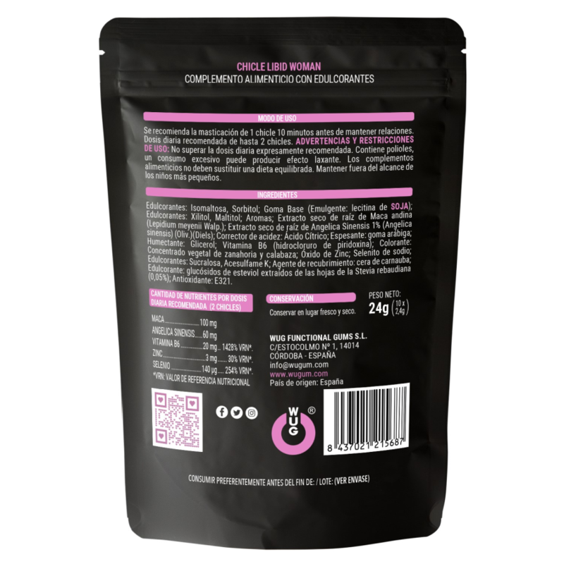 Chicle libid woman – chicle funcional con maca ginseng