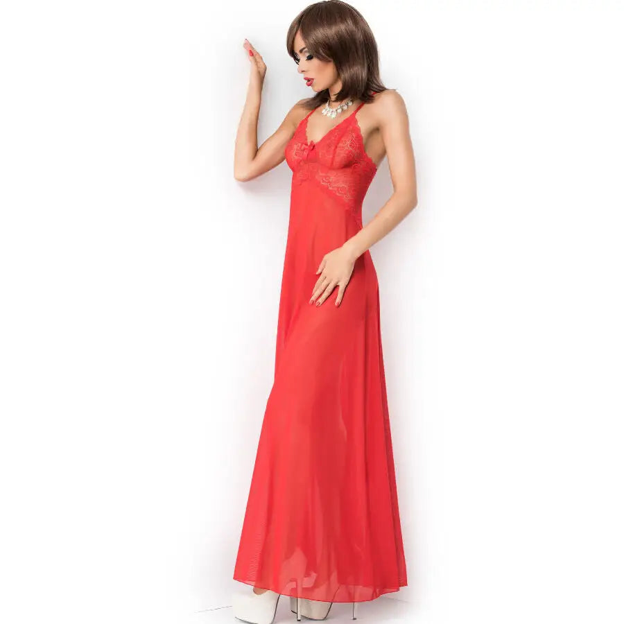 Chilirose - cr 3883 babydoll largo rojo s/m - S/M / ROJO
