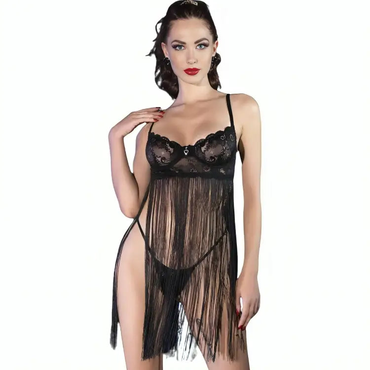 Chilirose - cr 4496 babydoll negro s/m - S/M
