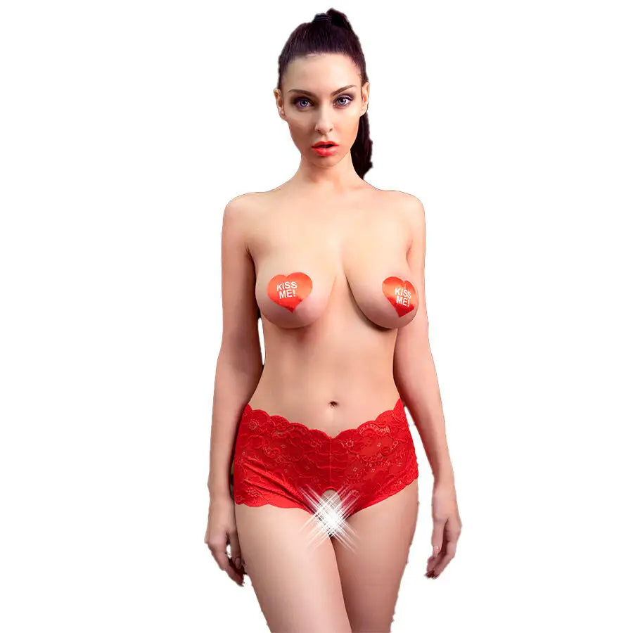 Chilirose - cr 4641 panties crotchless rojo l/xl - L/XL / ROJO