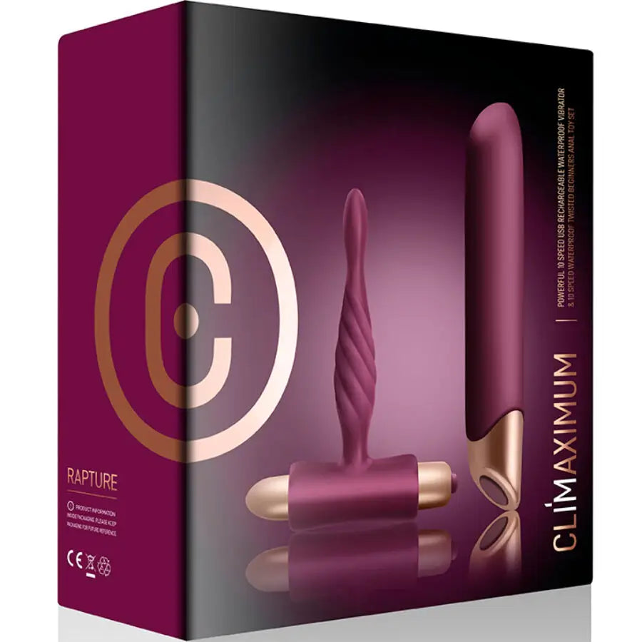Climaximum - rapture kit vibrador clásico + plug anal