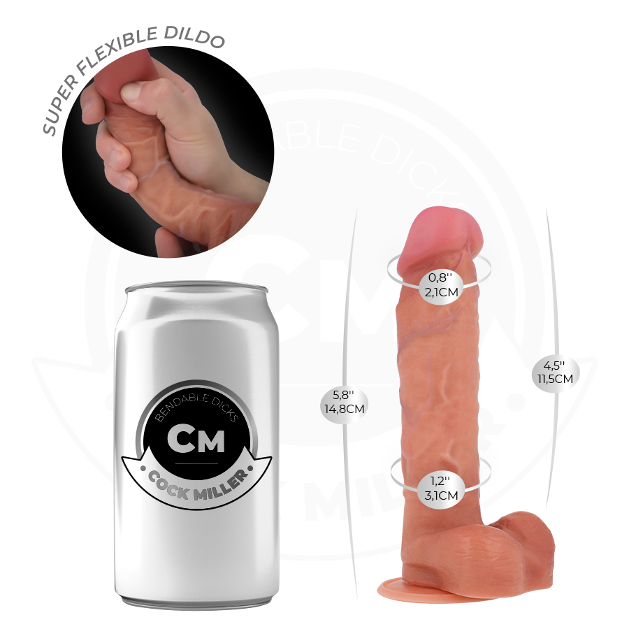 Cock miller - dildo hiperrealístico articulable 14,8 cm