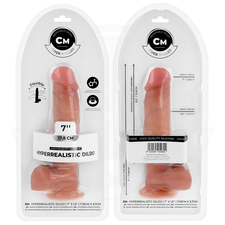 Cock miller - dildo hiperrealístico articulable 17,8 cm