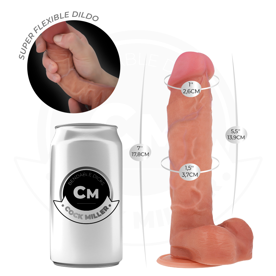 Cock miller - dildo hiperrealístico articulable 17,8 cm
