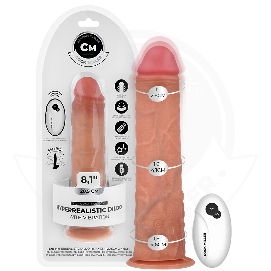 Cock miller - dildo hiperrealístico vibración con control