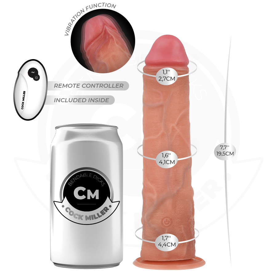 Cock miller - dildo hiperrealístico vibración con control