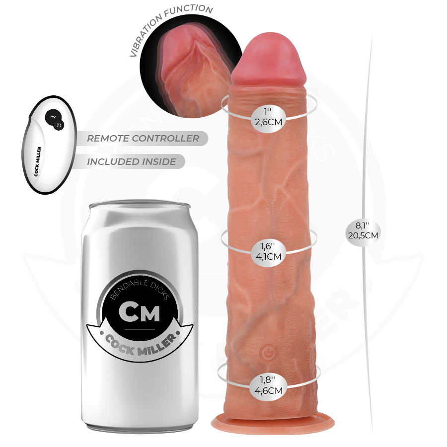 Cock miller - dildo hiperrealístico vibración con control