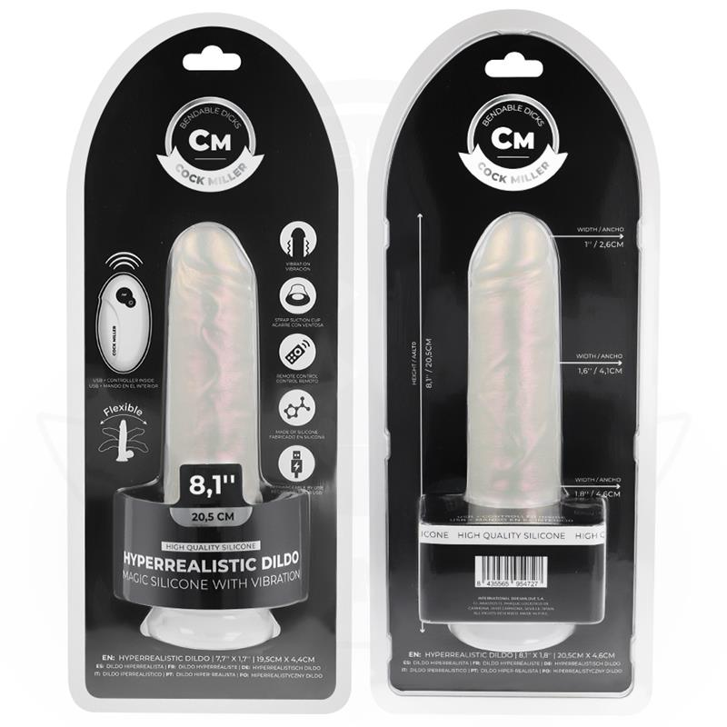 Cock miller - dildo silicona 20,5 cm luces y vibración