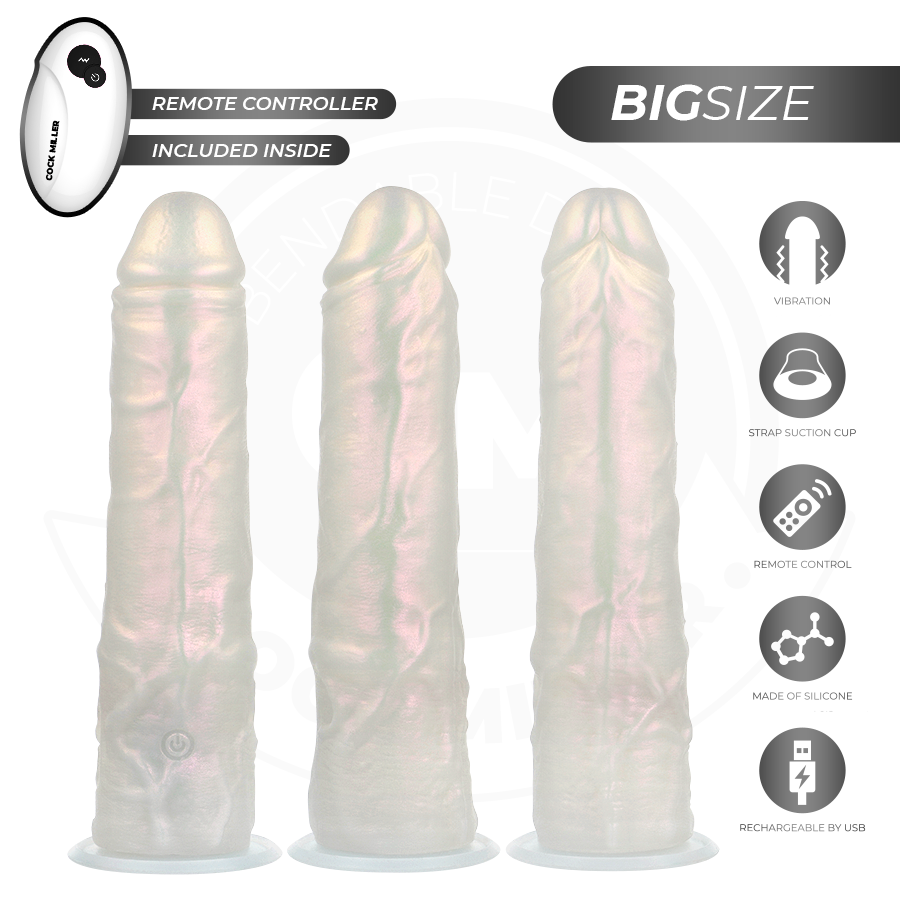 Cock miller - dildo silicona 21,5 cm luces y vibración