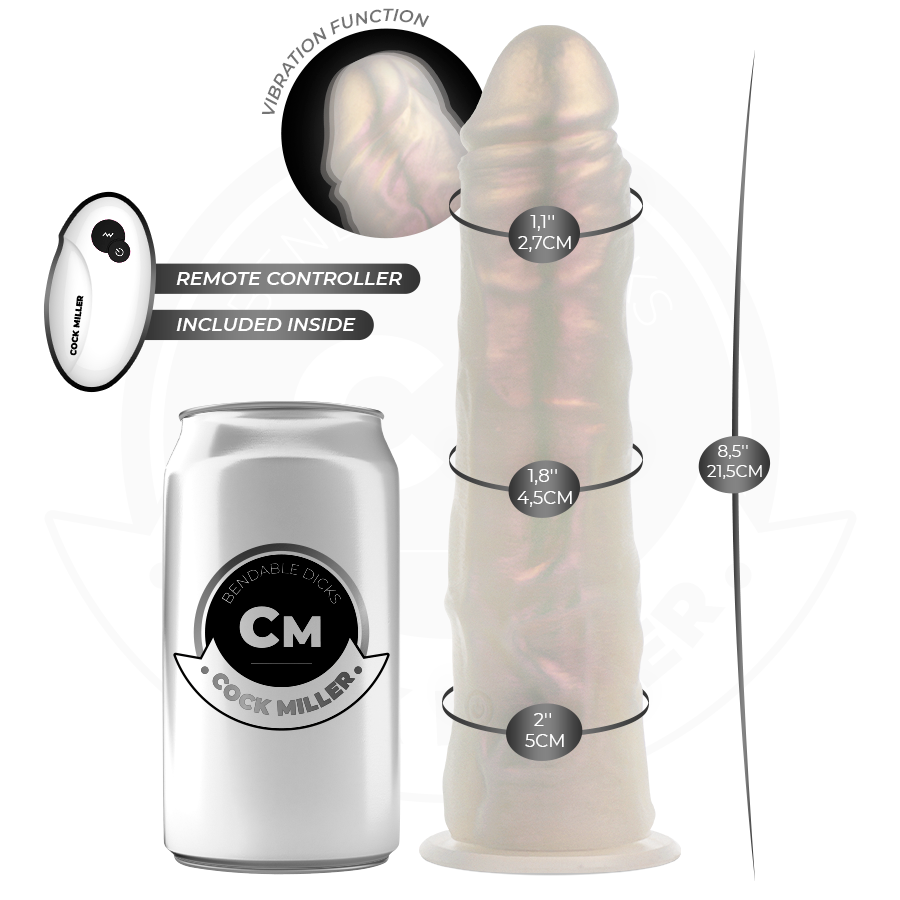 Cock miller - dildo silicona 21,5 cm luces y vibración