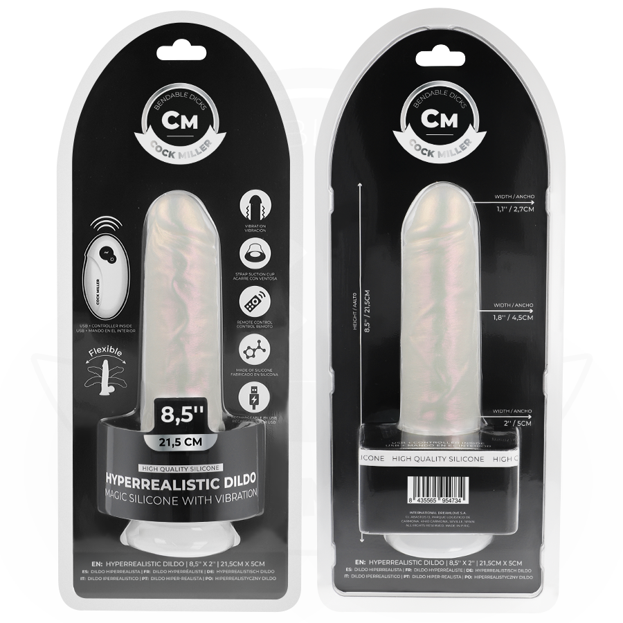 Cock miller - dildo silicona 21,5 cm luces y vibración