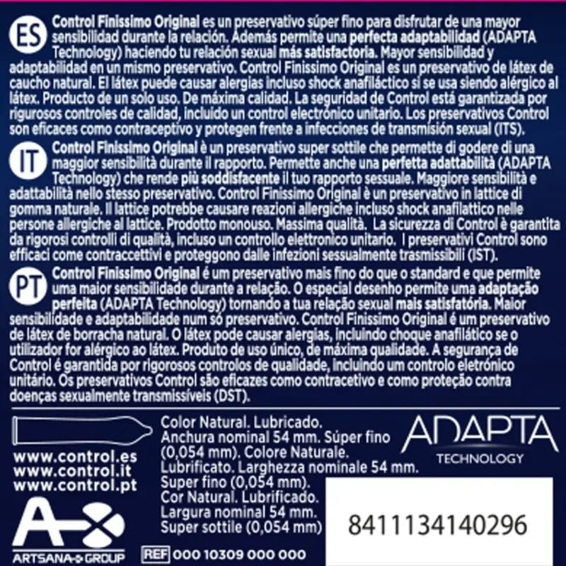 Control - finissimo preservativos 3 unidades