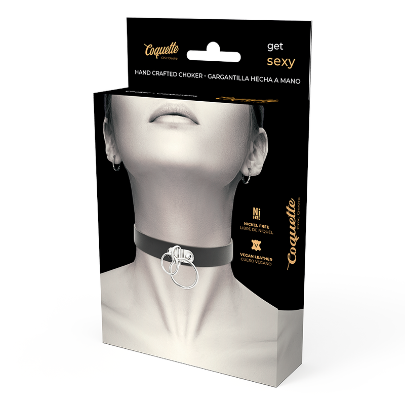 Coquette chic desire - choker cuero vegano doble anilla