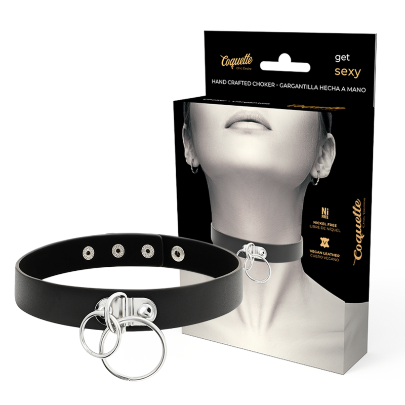 Coquette chic desire - choker cuero vegano doble anilla