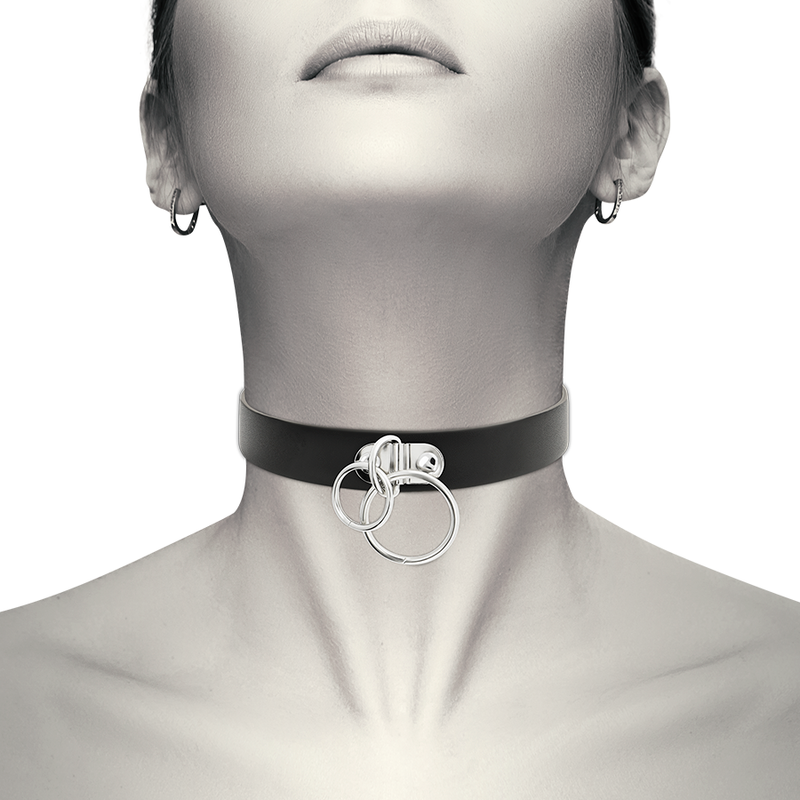 Coquette chic desire - choker cuero vegano doble anilla