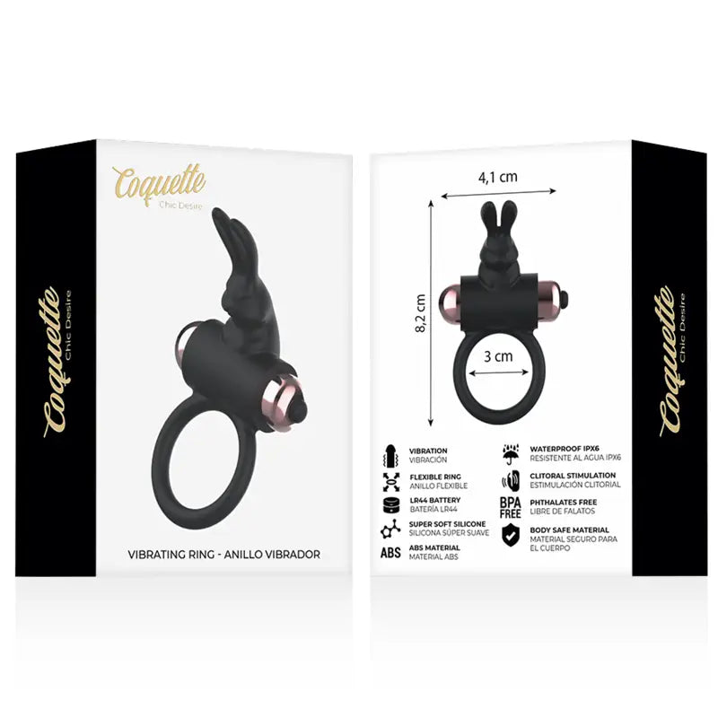 Coquette chic desire - cock ring anillo vibrador negro