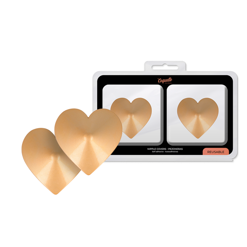 Coquette chic desire - cubre pezones metal corazones dorados