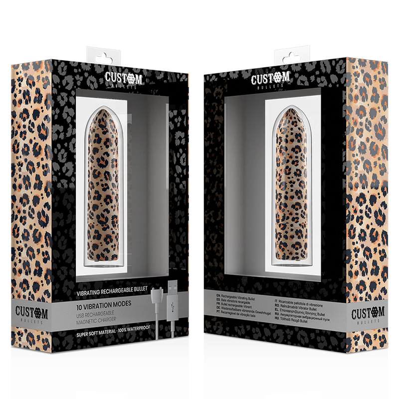Custom bullets - bala recargable leopard 10 intensidades