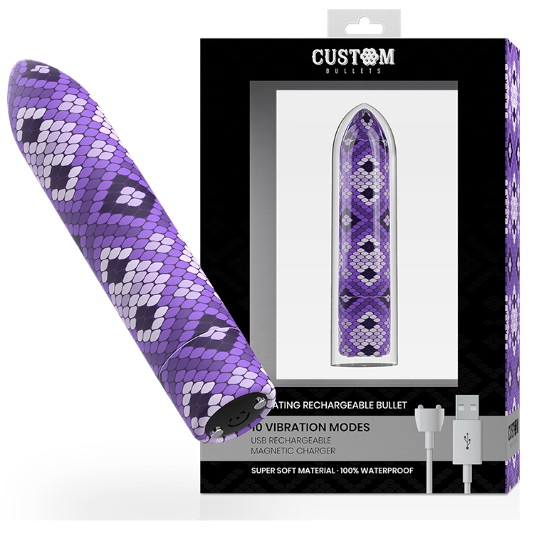 Custom bullets - bala recargable snake lila 10 intensidades