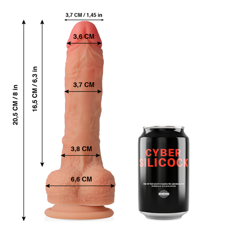Cyber silicock - connor realístico silicona líquida 20.5 cm