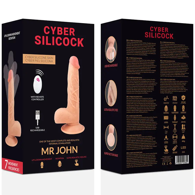 Cyber silicock - realístico control remoto mr john 23.88 cm
