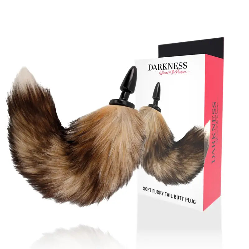 Darkness - cola natural con plug anal silicona 10 cm