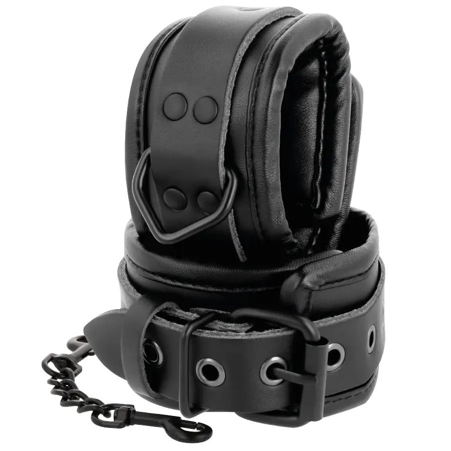 Darkness - esposas ajustables tobillos leather negro