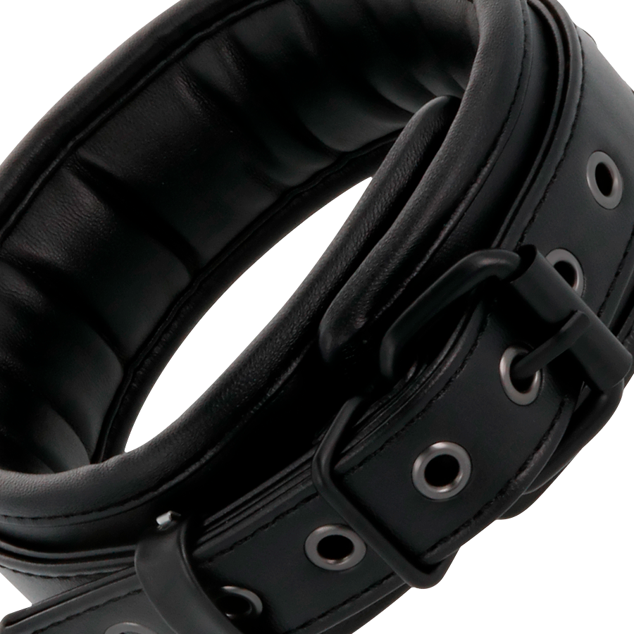 Darkness - esposas y collar de cuero negro
