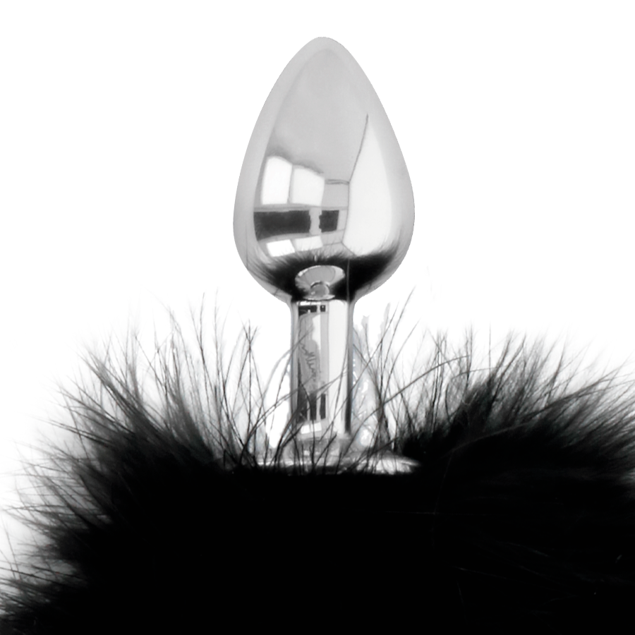 Darkness - extra buttplug anal con cola negro 7 cm