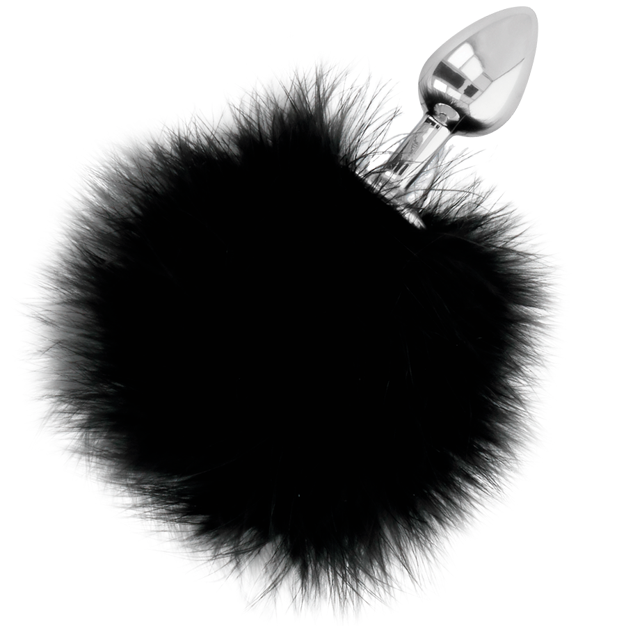 Darkness - extra buttplug anal con cola negro 7 cm