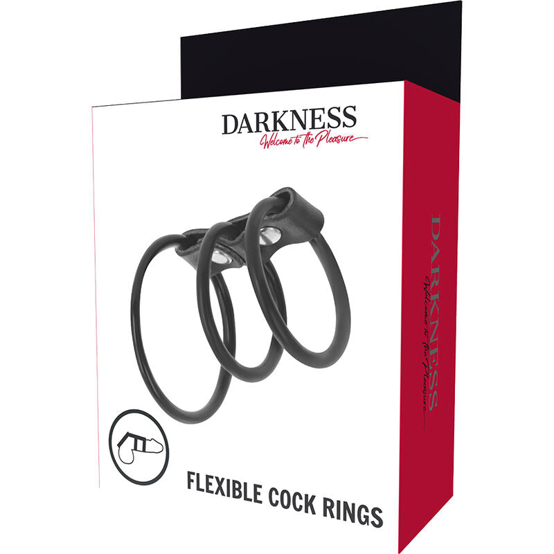 Darkness - set de 3 anillas pene flexible