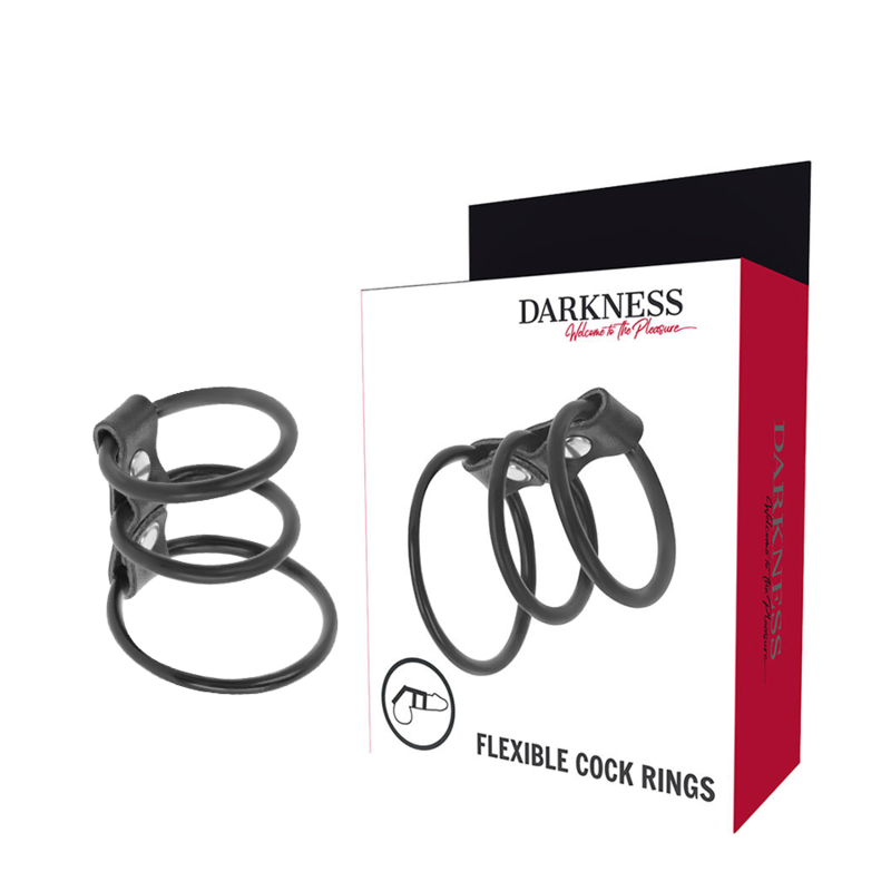Darkness - set de 3 anillas pene flexible