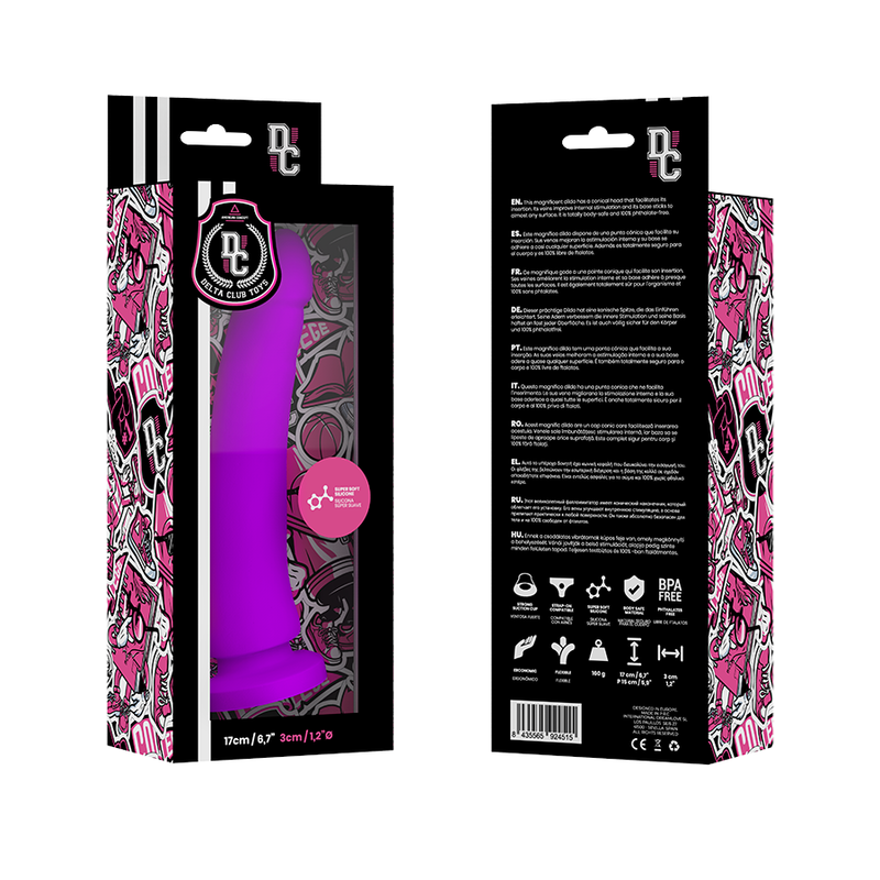 Delta club - dildo realista lila silicona medica 17 cm -o-