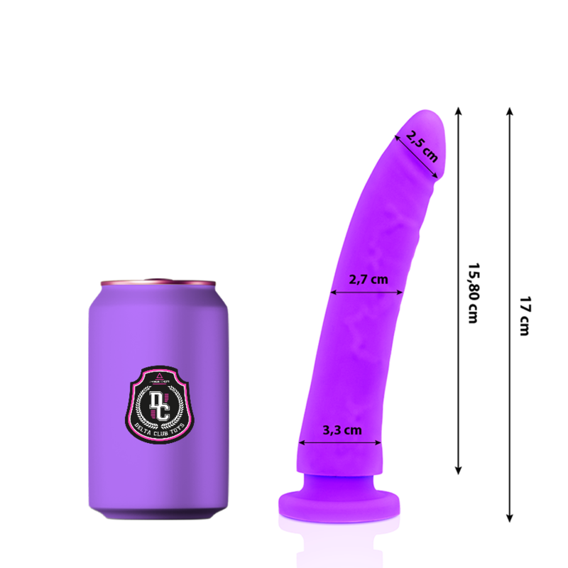 Delta club - dildo realista lila silicona medica 17 cm -o-