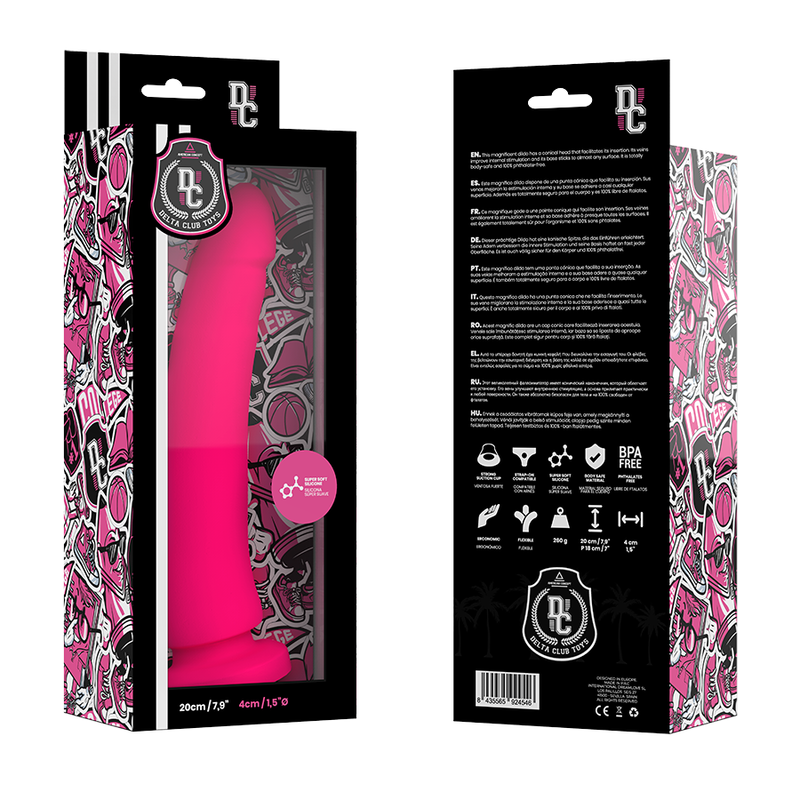 Delta club - dildo realista rosa silicona medica 20 cm -o-