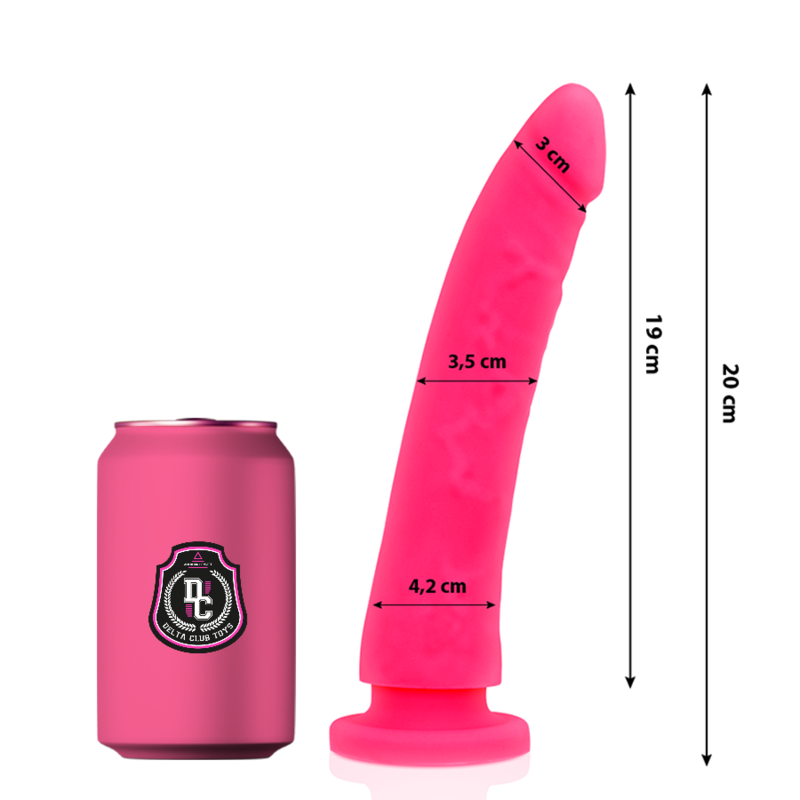 Delta club - dildo realista rosa silicona medica 20 cm -o-