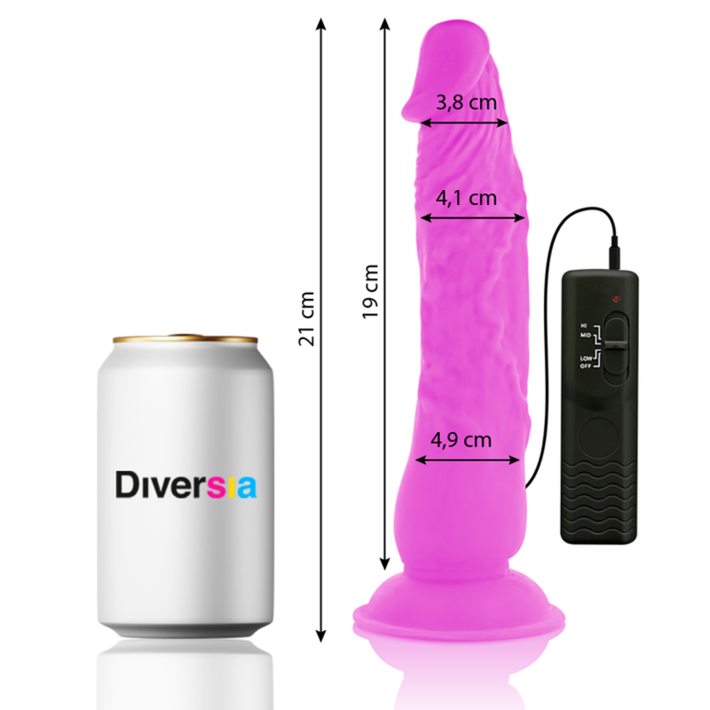 Diversia - dildo realístico flexible con vibración lila 21