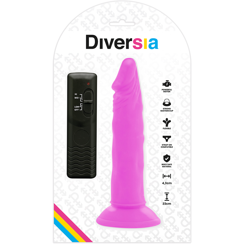 Diversia - dildo realístico flexible con vibración lila 23