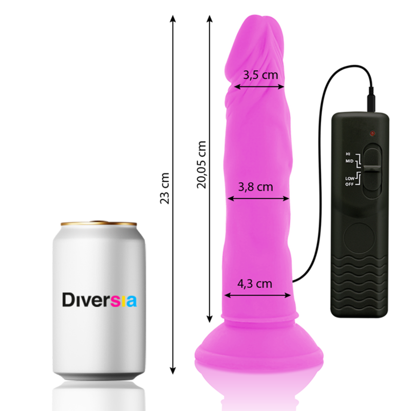 Diversia - dildo realístico flexible con vibración lila 23