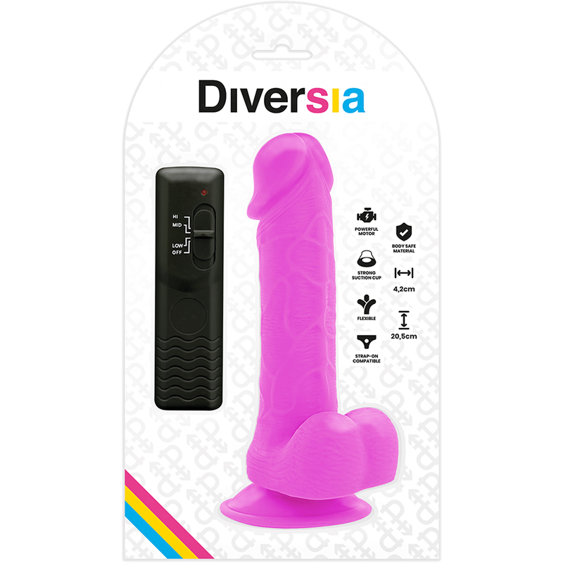 Diversia - dildo realístico flexible con vibración lila