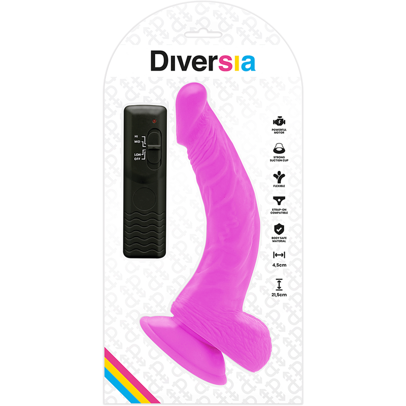 Diversia - dildo realístico flexible con vibración lila