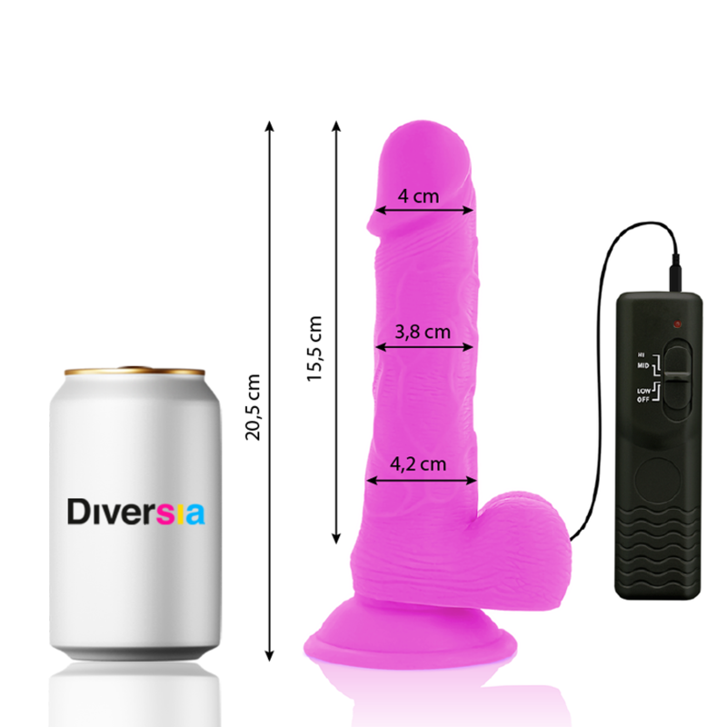Diversia - dildo realístico flexible con vibración lila