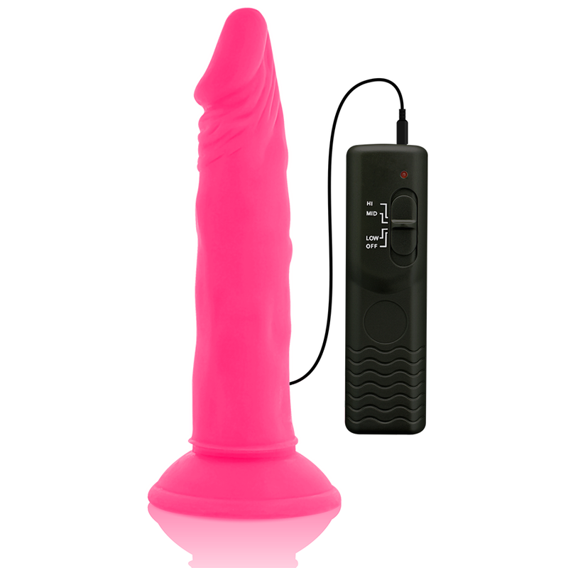 Diversia - dildo realístico flexible con vibración rosa 23