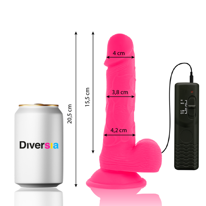 Diversia - dildo realístico flexible con vibración rosa