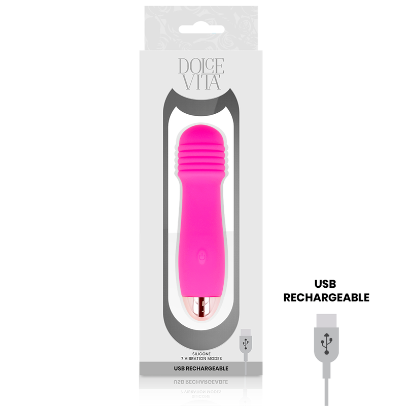 Dolce vita - vibrador recargable three rosa 7 velocidades