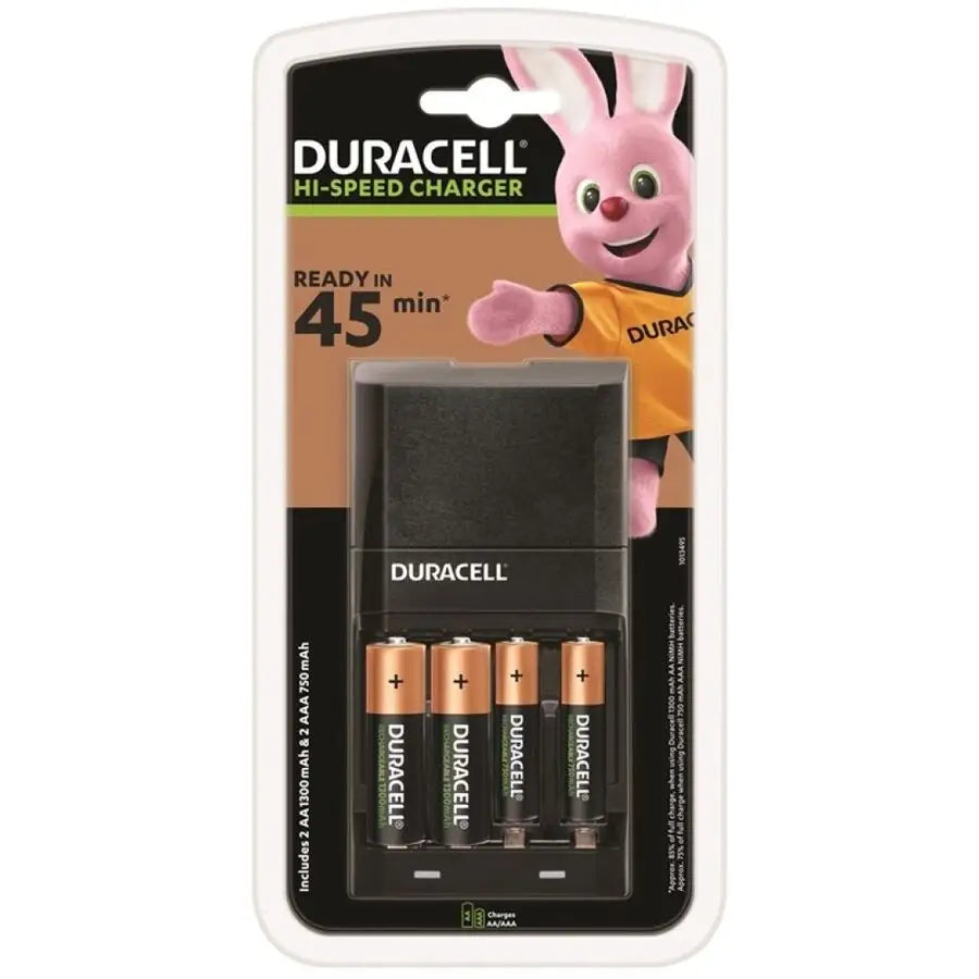 Duracell - cargador rapido 45min. + 2xaa 1700mah + 2xaaa