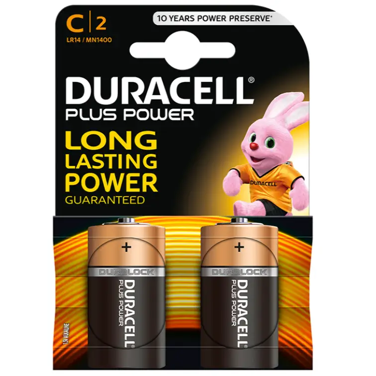 Duracell - plus power pila alcalina c lr14 blister 2