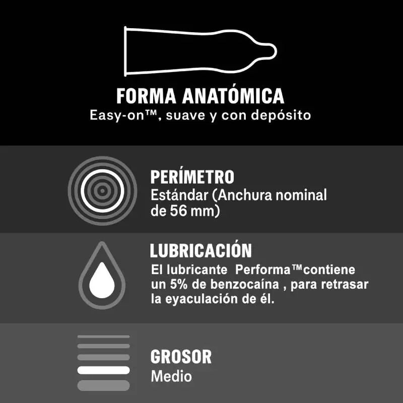 Durex - placer prolongado retardante 12 unidades