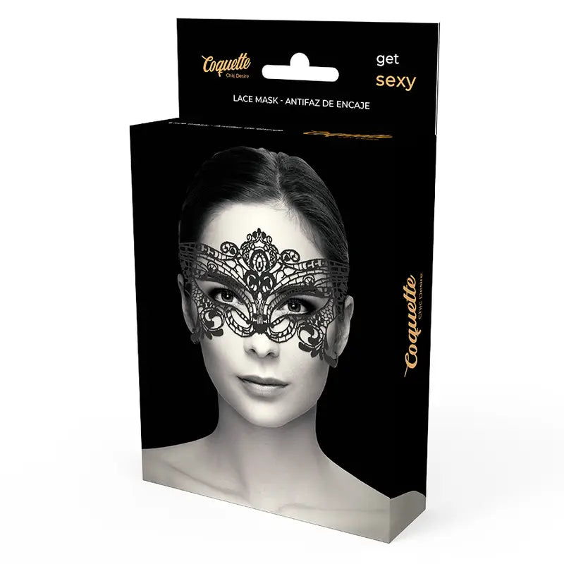 Coquette chic desire - antifaz encaje negro ancho
