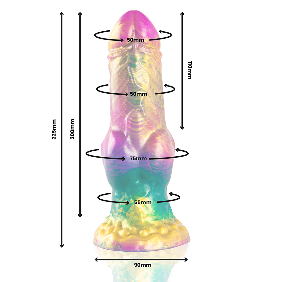 Epic - iris dildo con testículos arcoíris de placer